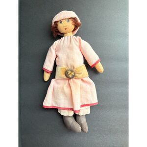 Signed Handmade Folk Art Doll by J.C. Baird, Dated 1995 – Cloth Art Doll